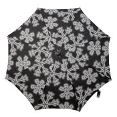 Snowflakes And Star Patterns Grey Frost Hook Handle Umbrellas (small) by artworkshop