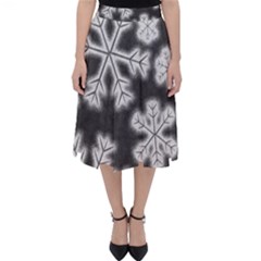 Snowflakes And Star Patterns Grey Frost Classic Midi Skirt by artworkshop