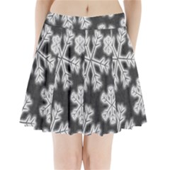 Snowflakes And Star Patterns Grey Frost Pleated Mini Skirt by artworkshop