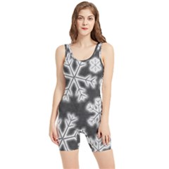 Snowflakes And Star Patterns Grey Frost Women s Wrestling Singlet by artworkshop