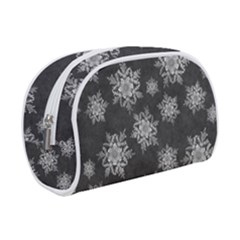 Snowflakes And Star Patterns Grey Snow Make Up Case (small) by artworkshop