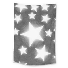 Snowflakes And Star Patterns Grey Stars Large Tapestry by artworkshop