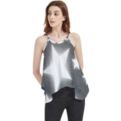 Snowflakes And Star Patterns Grey Stars Flowy Camisole Tank Top