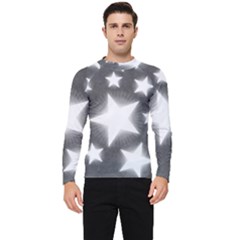 Snowflakes And Star Patterns Grey Stars Men s Long Sleeve Rash Guard by artworkshop