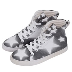 Snowflakes And Star Patterns Grey Stars Women s Hi-top Skate Sneakers by artworkshop