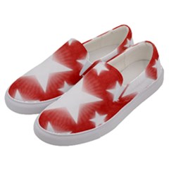 Snowflakes And Star Patterns Red Stars Men s Canvas Slip Ons by artworkshop