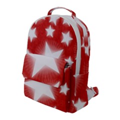 Snowflakes And Star Patterns Red Stars Flap Pocket Backpack (large) by artworkshop