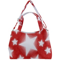 Snowflakes And Star Patterns Red Stars Double Compartment Shoulder Bag by artworkshop