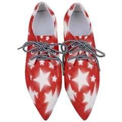Snowflakes And Star Patterns Red Stars Pointed Oxford Shoes by artworkshop
