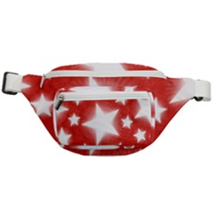 Snowflakes And Star Patterns Red Stars Fanny Pack by artworkshop