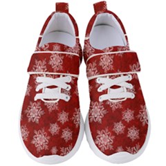 Snowflakes And Star Patternsred Snow Women s Velcro Strap Shoes by artworkshop