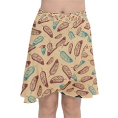 Ethnic Tribal Pattern Background Chiffon Wrap Front Skirt by Vaneshart