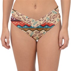 Ethnic Tribal Pattern Background Double Strap Halter Bikini Bottom by Vaneshart