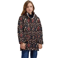 Carpet Symbols Kid s Hooded Longline Puffer Jacket by Gohar