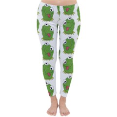 Kermit The Frog Pattern Classic Winter Leggings by Valentinaart