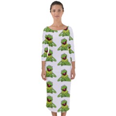 Kermit The Frog Quarter Sleeve Midi Bodycon Dress by Valentinaart