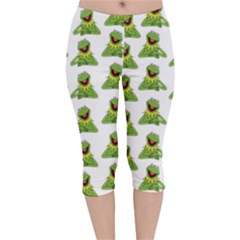 Kermit The Frog Velvet Capri Leggings  by Valentinaart