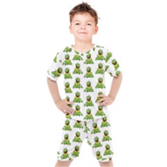 Kermit The Frog Kids  Tee And Shorts Set by Valentinaart