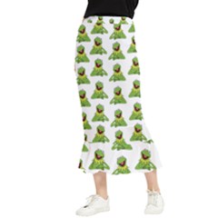 Kermit The Frog Maxi Fishtail Chiffon Skirt by Valentinaart