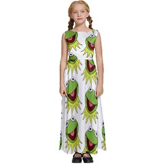 Kermit The Frog Kids  Satin Sleeveless Maxi Dress by Valentinaart