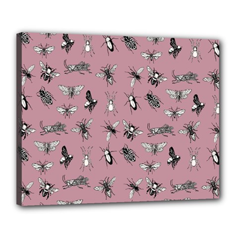 Insects pattern Canvas 20  x 16  (Stretched)