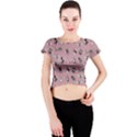 Insects pattern Crew Neck Crop Top View1