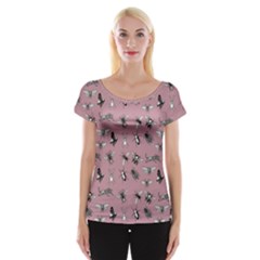 Insects pattern Cap Sleeve Top