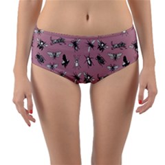 Insects pattern Reversible Mid-Waist Bikini Bottoms