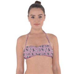 Insects pattern Halter Bandeau Bikini Top