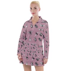 Insects pattern Women s Long Sleeve Casual Dress