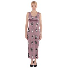 Insects pattern Fitted Maxi Dress