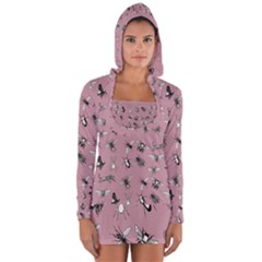 Insects pattern Long Sleeve Hooded T-shirt