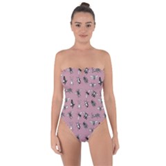 Insects pattern Tie Back One Piece Swimsuit