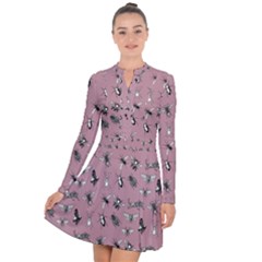 Insects pattern Long Sleeve Panel Dress