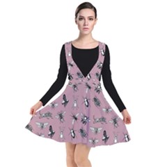 Insects pattern Plunge Pinafore Dress