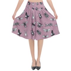Insects pattern Flared Midi Skirt
