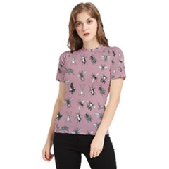 Insects Pattern Women s Short Sleeve Rash Guard