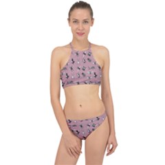 Insects pattern Racer Front Bikini Set
