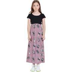Insects Pattern Kids  Flared Maxi Skirt by Valentinaart