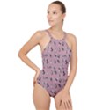 Insects pattern High Neck One Piece Swimsuit View1