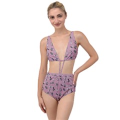 Insects pattern Tied Up Two Piece Swimsuit