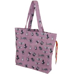 Insects pattern Drawstring Tote Bag