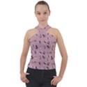 Insects pattern Cross Neck Velour Top View1