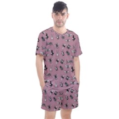 Insects pattern Men s Mesh Tee and Shorts Set