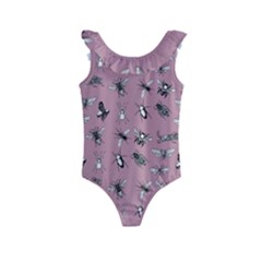 Insects pattern Kids  Frill Swimsuit