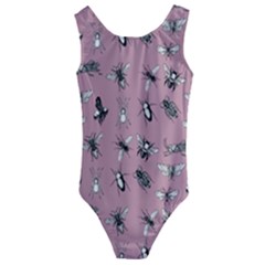 Insects Pattern Kids  Cut-out Back One Piece Swimsuit