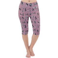 Insects pattern Lightweight Velour Cropped Yoga Leggings