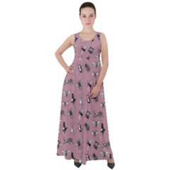 Insects pattern Empire Waist Velour Maxi Dress