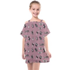 Insects pattern Kids  One Piece Chiffon Dress