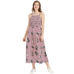 Insects pattern Boho Sleeveless Summer Dress